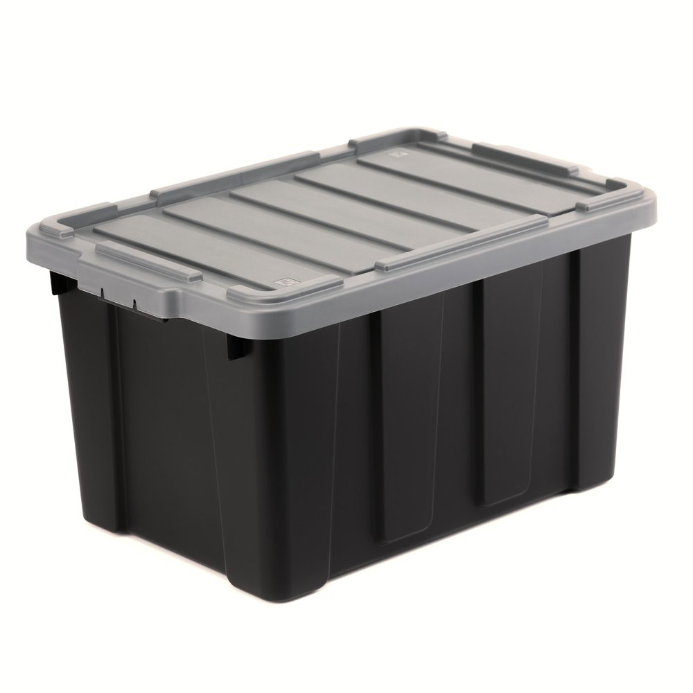 Caisse utilitaire recyclée IRIS OHYAMA noir, 50L, H.31.5 x l.38 x P.57.5 cm