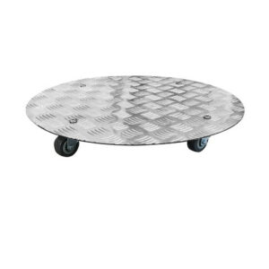Support de pots - aluminium - à roulette - diamètre 40 cm