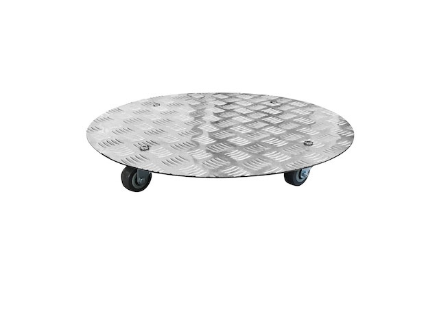 Support de pots - aluminium - à roulette - diamètre 40 cm