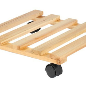 Support de pots - bois - à roulette - 30x30 cm - Made in France