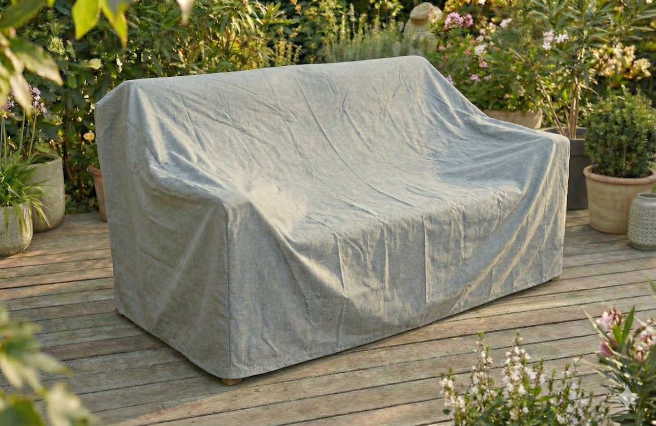 Housse de protection canapé de jardin - Cover Garden - Polyester imperméable - 145x85x75 cm - Grège chiné