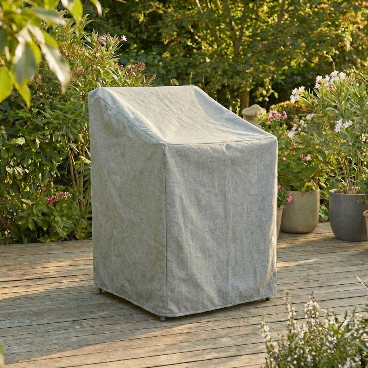 Housse de protection chaises empilables - Cover Garden - Polyester imperméable - 66x66x110 cm - Grège chiné