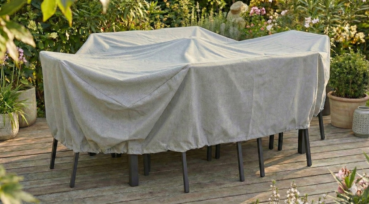 Housse de protection - Cover Garden - pour table rectangulaire 6 à 8 personnes avec chaises - 240 x 130 x 70 cm