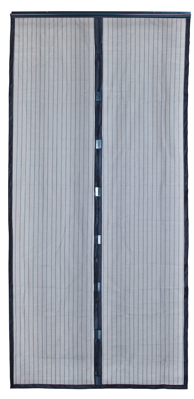 Moustiquaire de porte magnétique - Moustimagnet - 100 x 220 cm - polyester noir 2 bandes