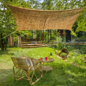 Ombrière rectangulaire - NATUREL COCO - 4 x 3 m - fibre de coco naturelle marron