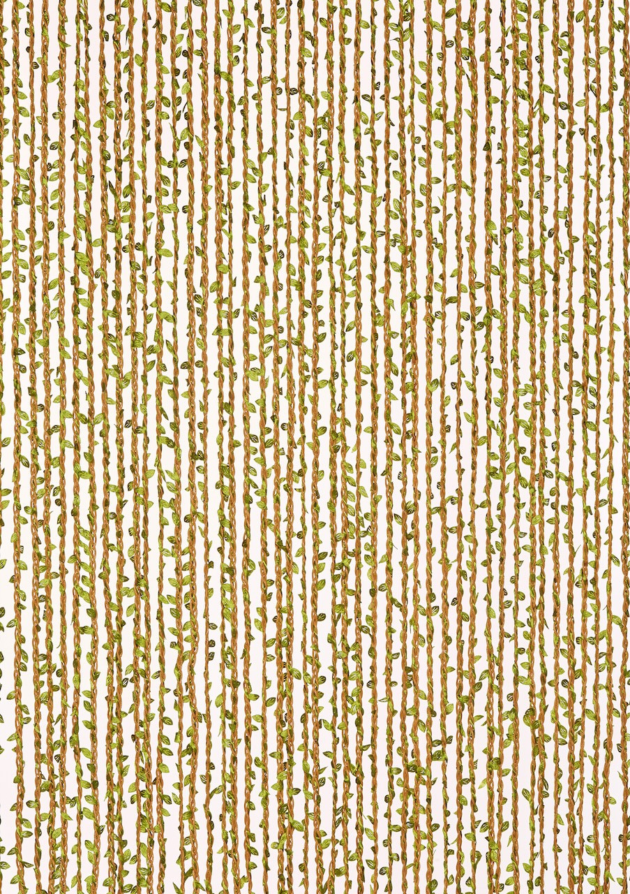 Rideau de porte décoratif - SAMANA - 90 x 200 cm - feuillage artificiel brun
