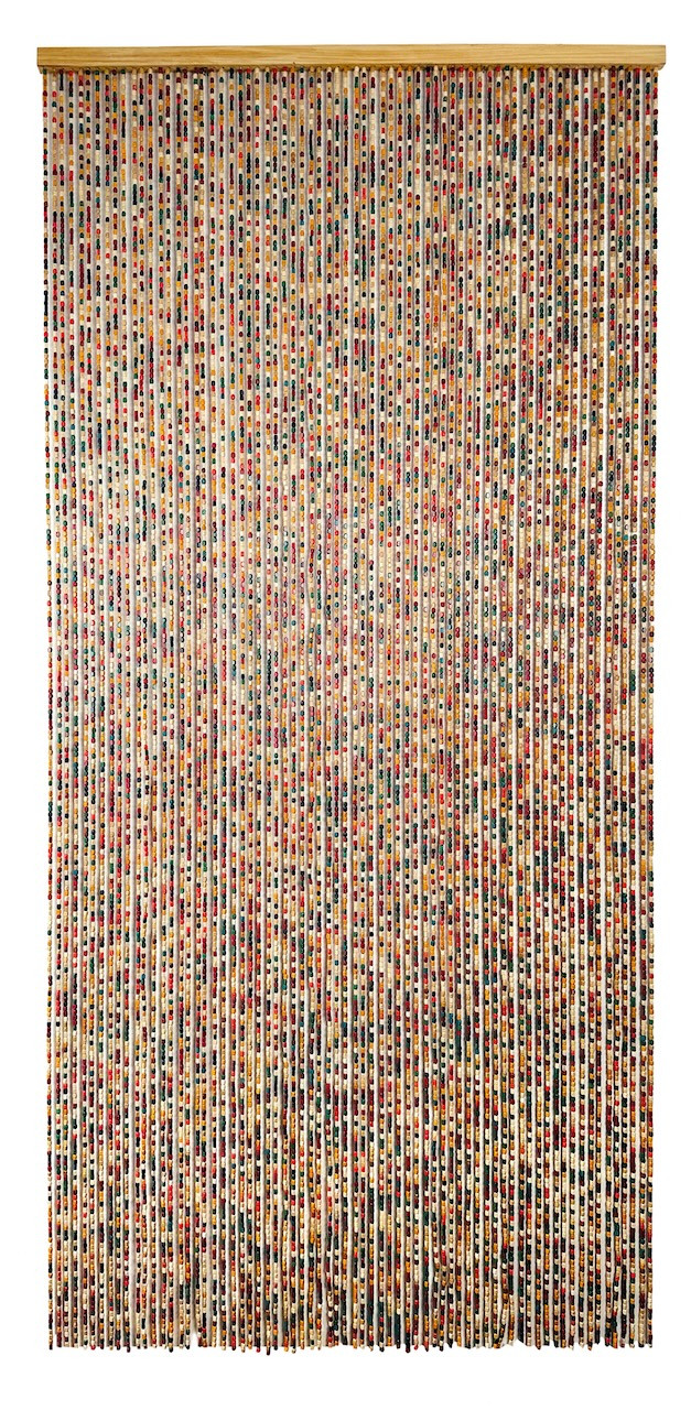 Rideau de porte - POP - 90 x 200 cm - perles de bois multicolores 70 bandes