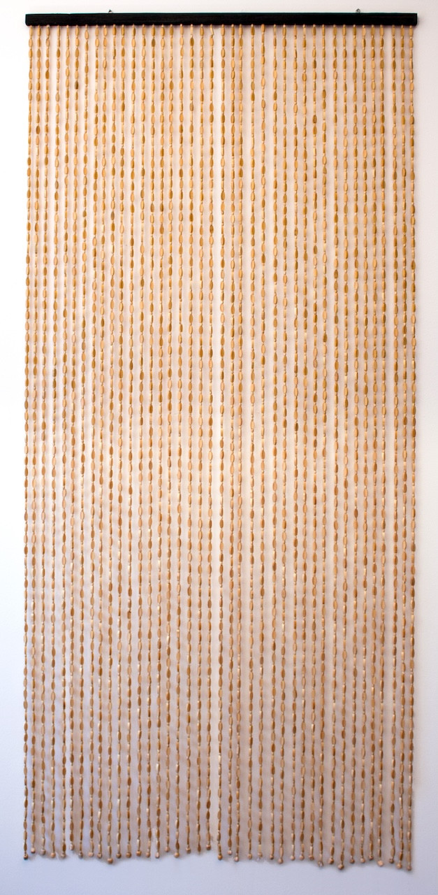 Rideau de porte - Sumatra - 90 x 200 cm - bambou et bois beige 40 bandes