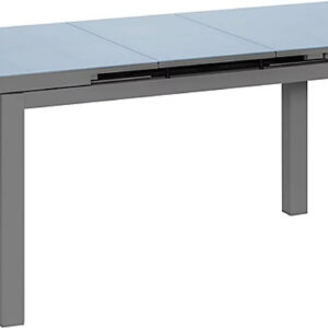 Table de jardin extensible - Ibiza - aluminium anthracite - plateau verre texturé fumé - 8 à 10 personnes