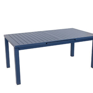Table de jardin extensible - Santorin - aluminium gris bleuté - 180/240 x 100 x 76 cm - 8 à 10 personnes - allonge automatique