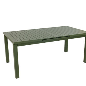 Table de jardin extensible - Santorin - aluminium kaki - 180/240 x 100 x 76 cm - 8 à 10 personnes - allonge automatique