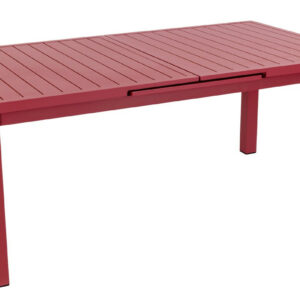 Table de jardin extensible - Santorin - aluminium terracotta 180/240 x 100 x 76 cm - 8 à 10 personnes