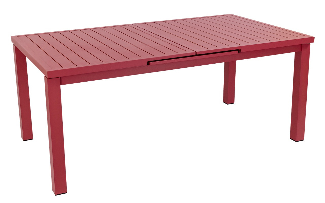 Table de jardin extensible - Santorin - aluminium terracotta 180/240 x 100 x 76 cm - 8 à 10 personnes