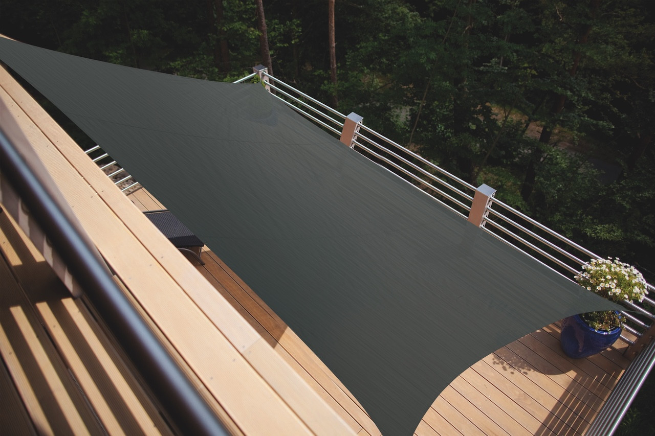 Voile d'ombrage carrée - Austral - ardoise 3,6 x 3,6 m - protection solaire