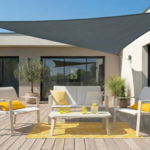 Voile d'ombrage triangulaire - Austral - ardoise 5 x 5 x 5 m - protection UV 90 %