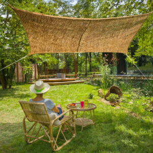 Voile d’ombrage rectangulaire - NATUREL COCO - 3 x 2 m - fibre de coco naturelle marron