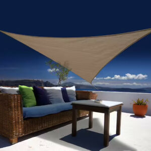Voile d’ombrage triangulaire - Austral - 3,60 x 3,60 m - polyéthylène brun havane protection UV 90 %