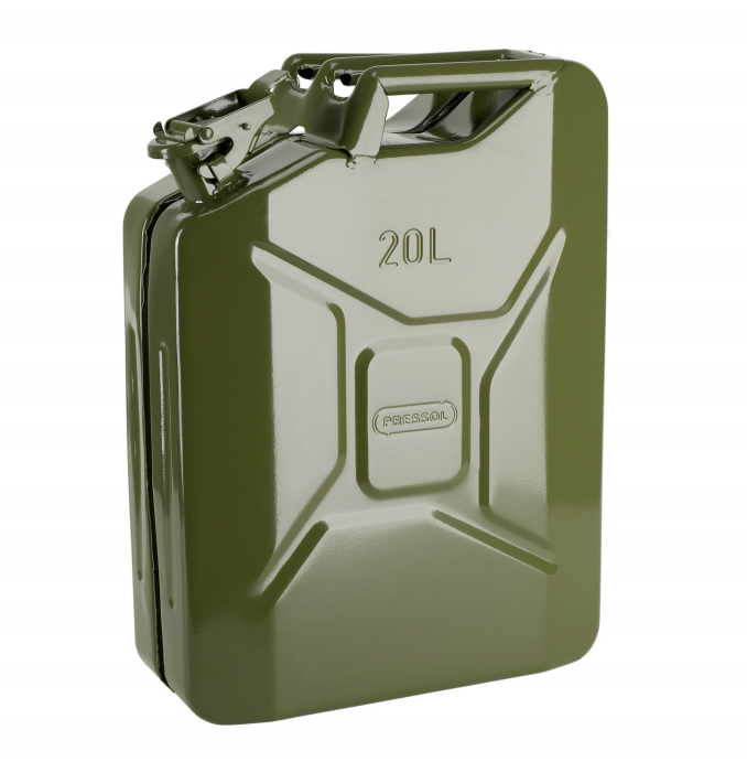 Jerrycan carburant métallique 20 L PRESSOL 21 060 950