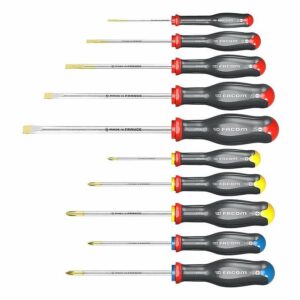 Jeu de 10 tournevis Protwist lame ronde et hexagonale FACOM ATW.J10PB