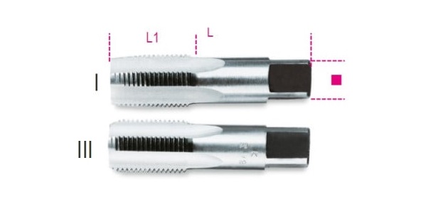 Jeu de 2 tarauds à main filetage GAS 1'' BETA 434 ASG1