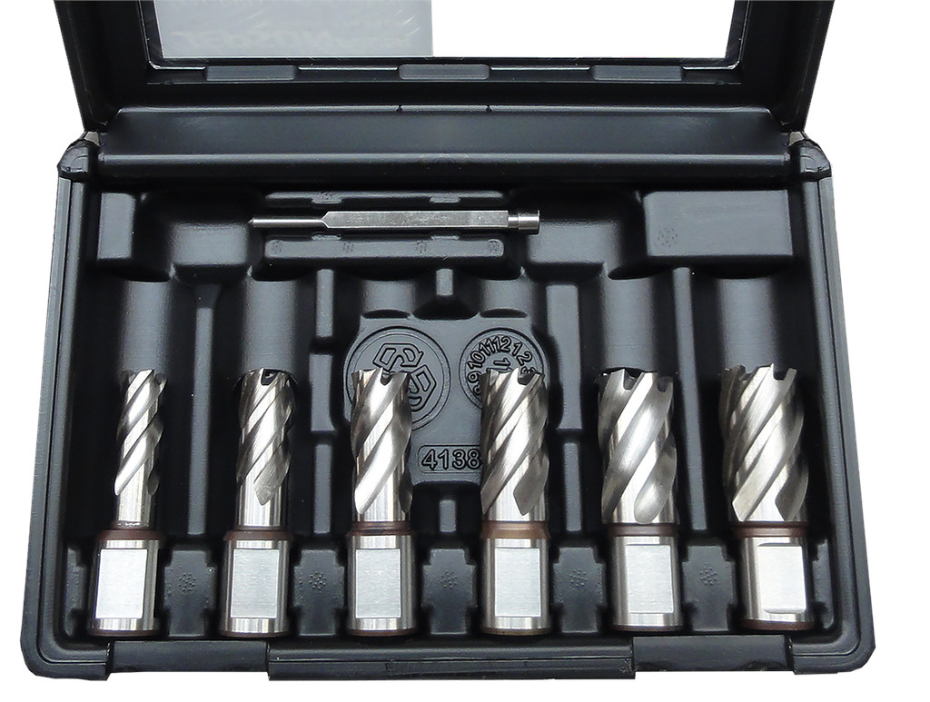 Jeu de 6 fraises HSS-CO + pointe carbure tungstène Weldon 19 mm JEPSON 490145