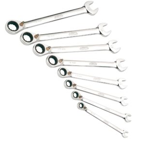 Jeu de 8 clés mixtes à cliquet 12 pans de 8 à 19 mm SAM OUTILLAGE 50-C-J8