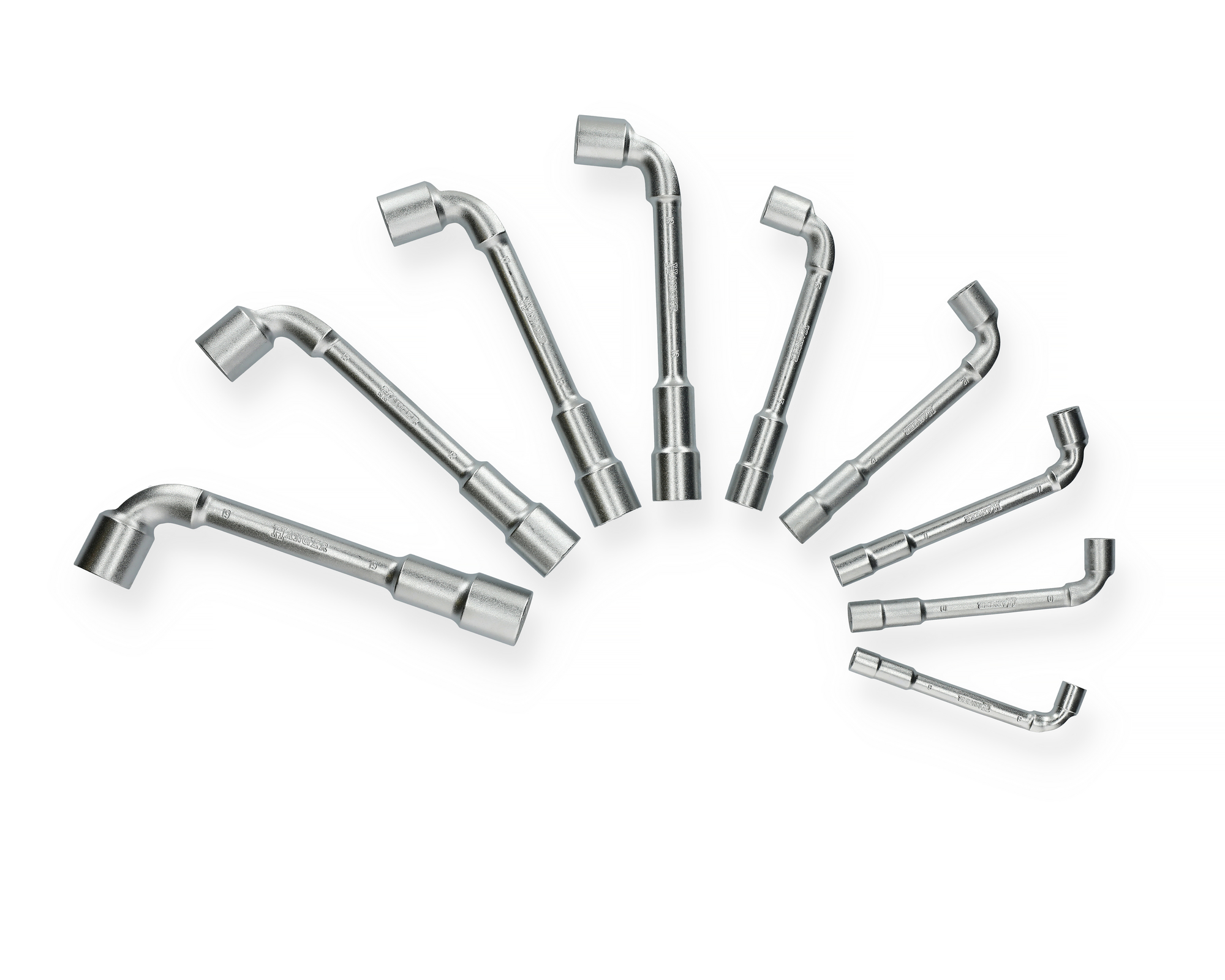 Jeu de 9 clés à pipe débouchées 6 x 12 pans de 8 à 19 mm HANGER 213090