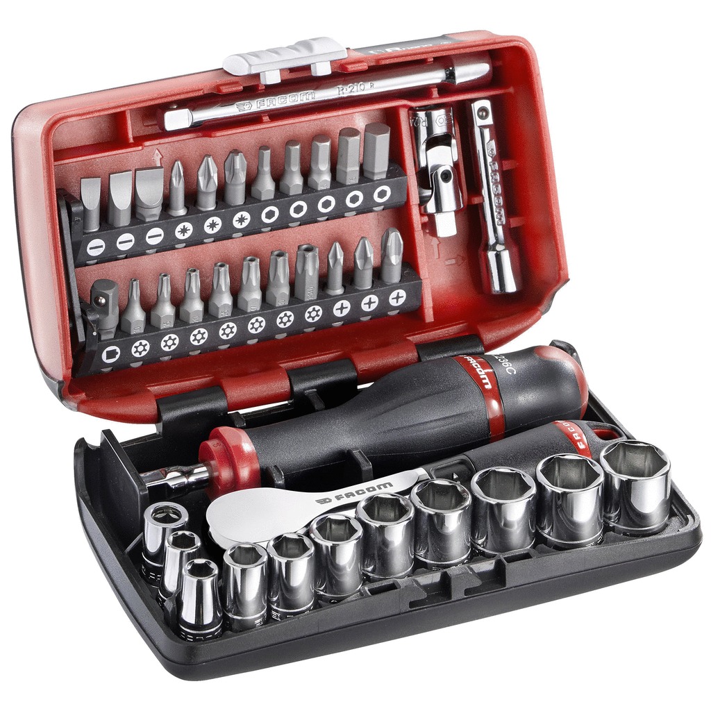 Jeu de douilles 1/4'' 6 pans métriques 5,5 à 14 mm FACOM R.181NANOPB