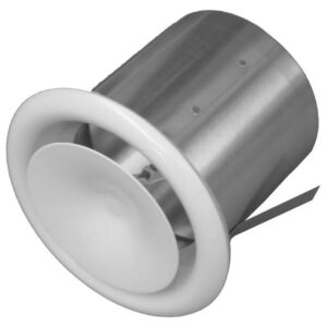 Bouche de soufflage réglable par molette BIR - acier laqué blanc - Ø100 mm