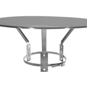Chapeau pare pluie - diamètre 125 à 200 mm - gris - Inox