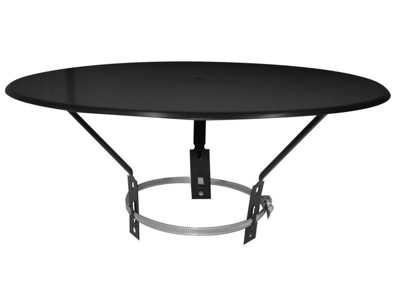 Chapeau pare pluie - diamètre 125 à 200 mm - noir - Inox
