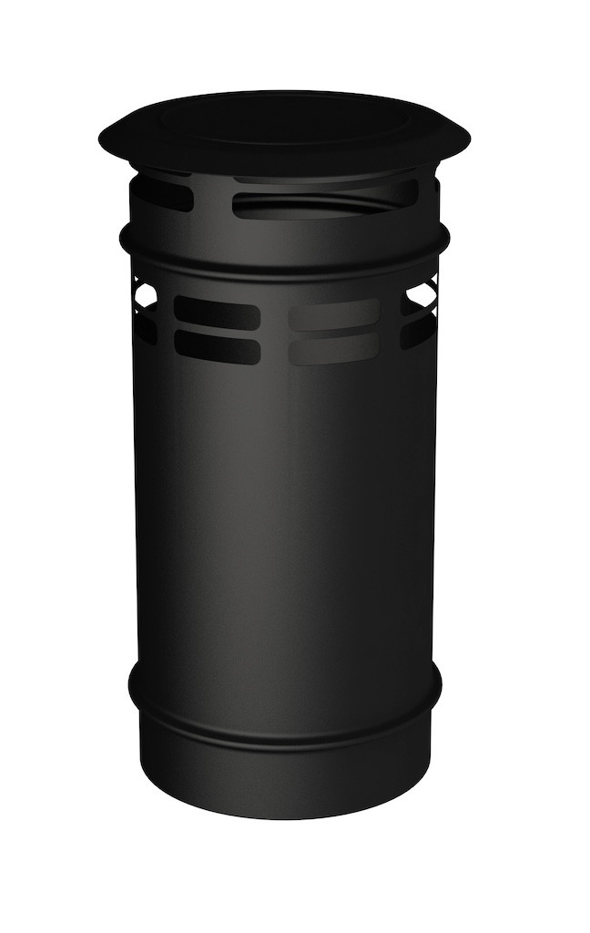 Chapeau terminal vertical - Apollo Pellets 2.0 - noir Ø80/130 mm - pour poêle à granulés
