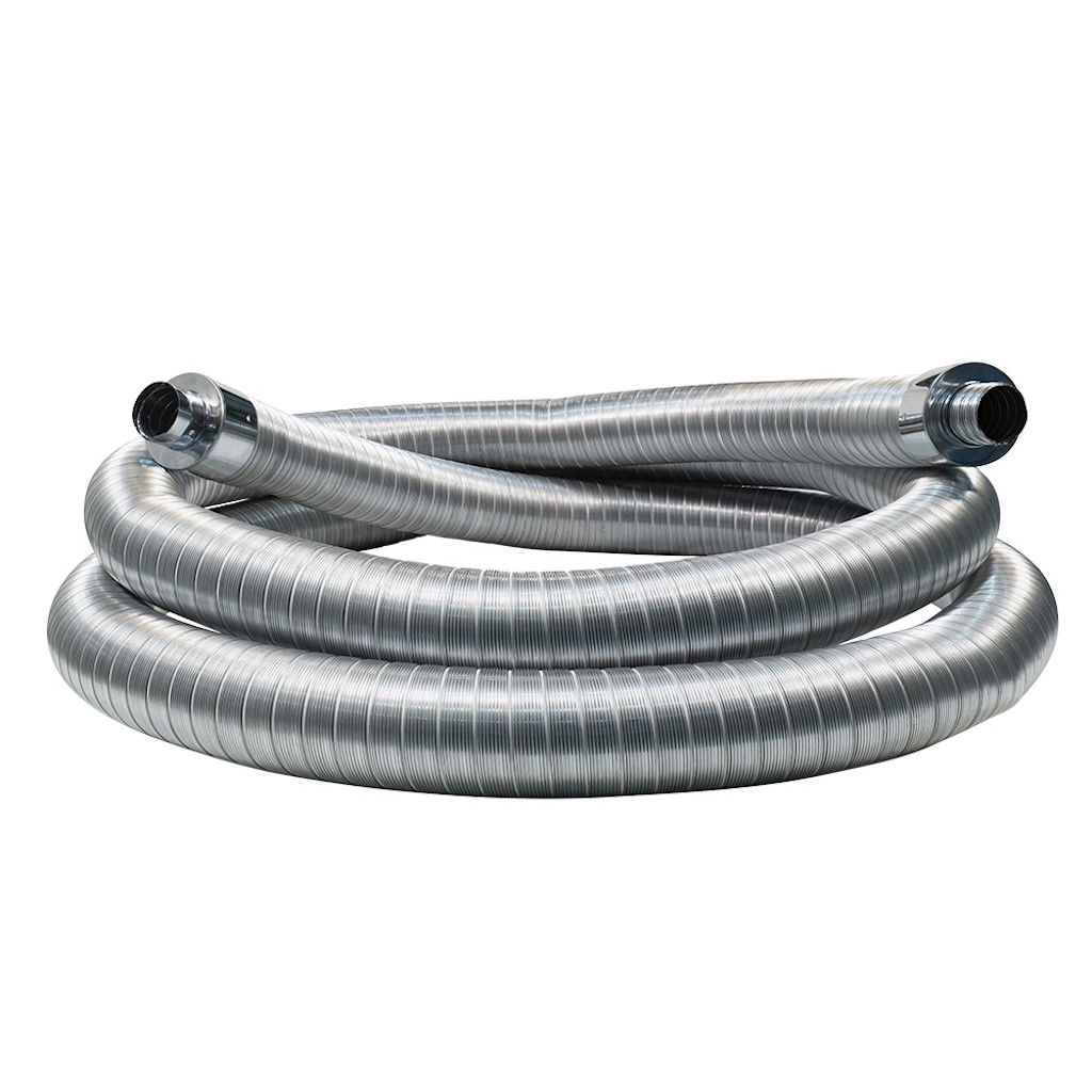 Conduit flexible isolé - Ø130/196 mm - Longueur 7 mètres - Double peau inox 316L - Isolant laine 25 mm - Extérieur aluminium
