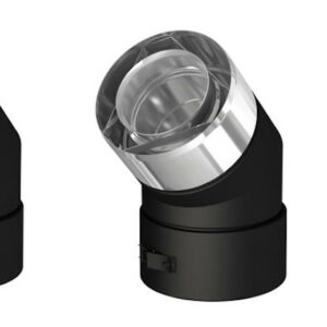 Coude 45° - Apollo Pellets 2.0 - noir - Ø80/130 mm - pour poêle à granulés