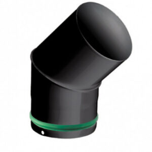 Coude 45° d'angle pour évacuation des fumées - Email 0.7mm - noir - Ø80