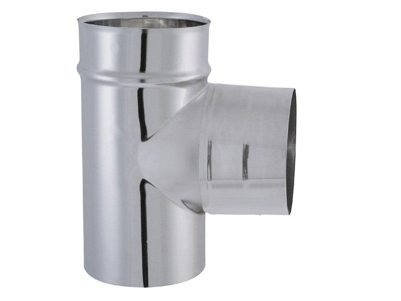 Coude en T de 90° d'angle - modèle TYRAL - Inox 304 - double emboitement - Ø125
