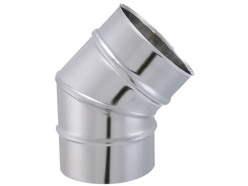 Coude lisse de raccordement de 45° d'angle - modèle TYRAL - inox 304 - Ø150