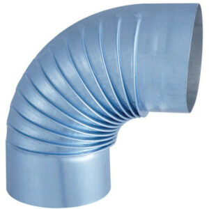Coude plissé de 90° d'angle et aluminié pour conduit de raccordement - Diamètre 125 mm - modèle POLYFEU