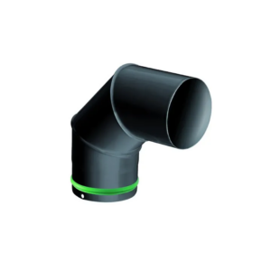 Coude pour évacuation des fumées - 90° d'angle - émail 0.7MM - noir - Ø80MM - Isotip