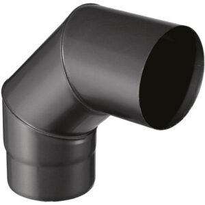 Coude pour évacuation des fumées - 90°d'angle - émail 0.7MM - noir mat - Ø125MM