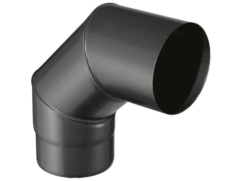 Coude pour évacuation des fumées - 90°d'angle - émail 0.7MM - noir mat - Ø150MM