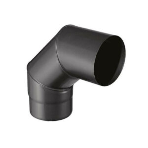 Coude pour évacuation des fumées - 90°d'angle - émail 0.7MM - noir mat - Ø180MM