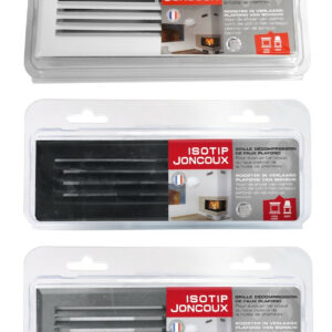 Grille d’air chaud à lamelles noire - 190 x 60 mm