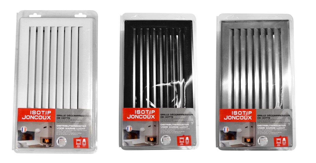 Grille d’air chaud à lamelles noire - 345 x 195 mm