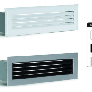Grille de hotte à lamelles noire avec pare-chocs - 190 x 60 mm