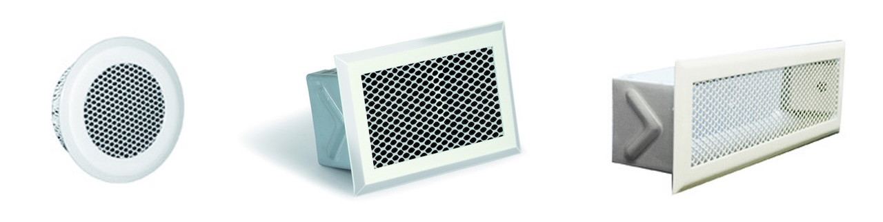 Grille rectangulaire de hotte noire avec pare-chocs - 190 x 60 mm