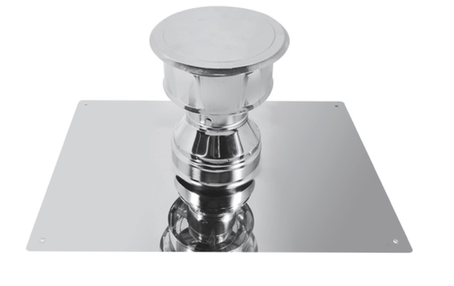 Kit de finition haut de conduit - modèle Apollo - Pour Poêle à Pellets - Inox - Ø100 350/500