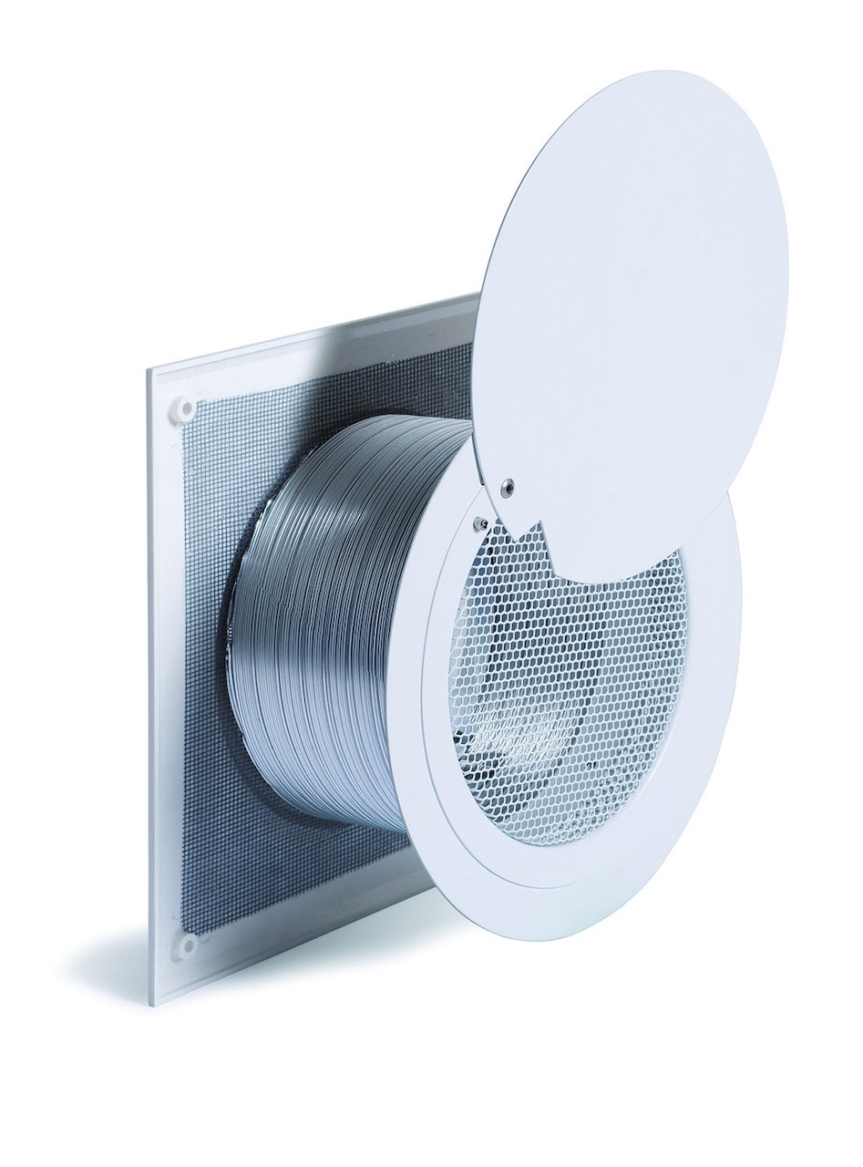 Kit entrée d’air avec grille obturateur blanche Ø125 mm - 73 cm²