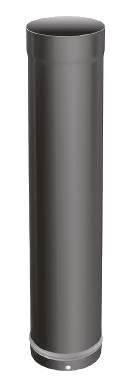 Rallonge télescopique émaillée noire - Ø100 mm - longueur 300 mm - Apollo Pellets Simple Paroi