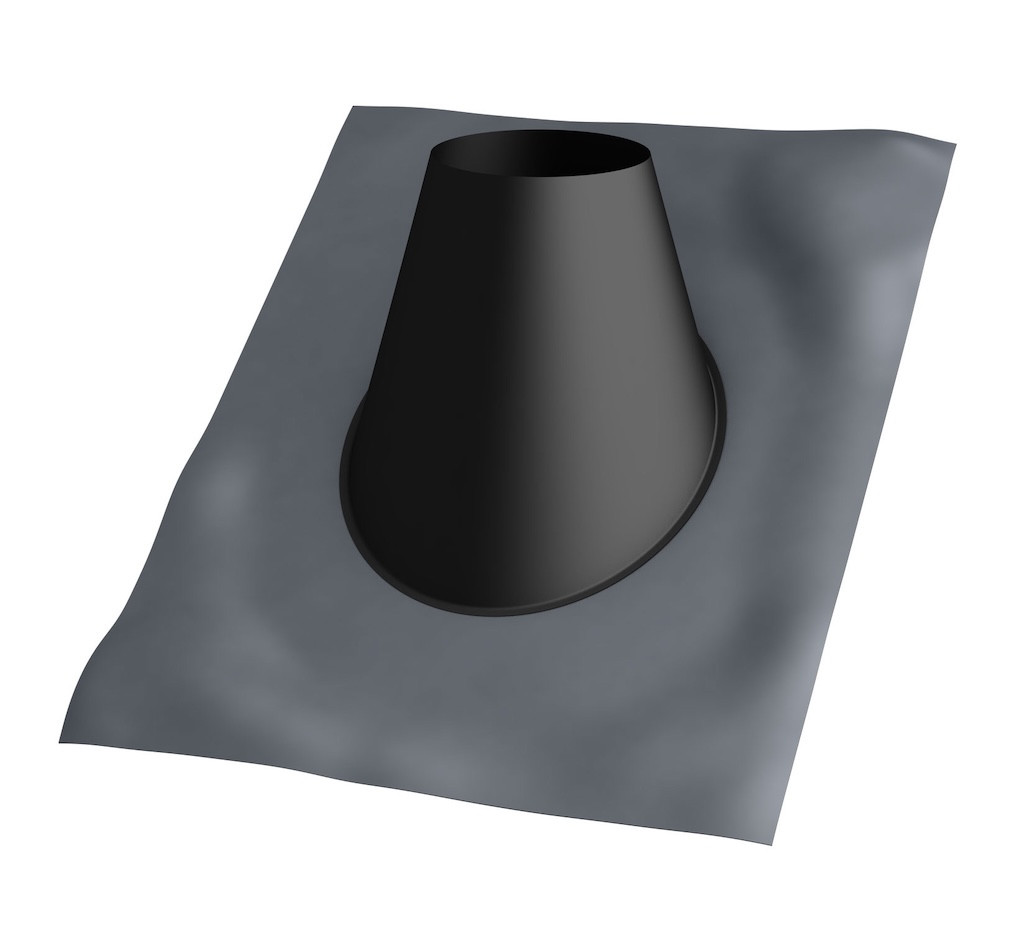 Solin plomb XL - Apollo Pellets 2.0 - Ø80 mm - pente 25 à 45° - RAL 9017